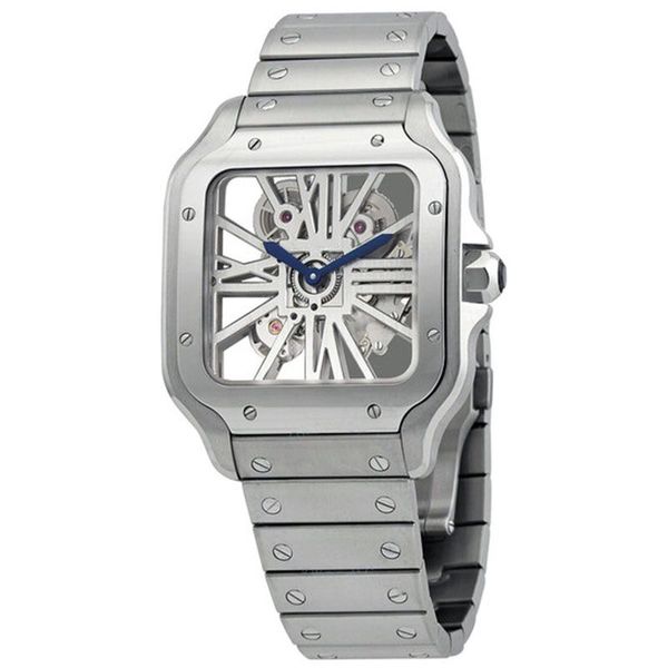 

2023 u1 grade aaa luxury skeleton hand wind watch for men classic swiss automatic-mechanical movement watches designer stainless steel strap, Slivery;brown