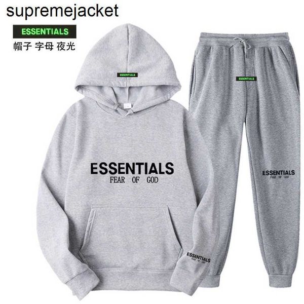 

luxury brand hooded sweater multi thread esentials new set chest lettering stamping men's and women's hoodie, Black;brown