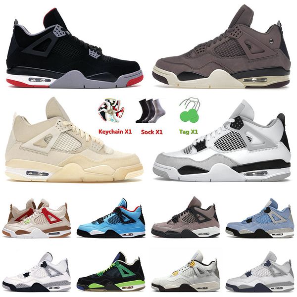 

off sail men basketball shoes 4 4s iv bred violet ore red thunder kaws grey mens women cactus jack pn dust white outdoor sneakers trainers s