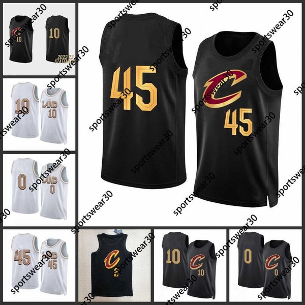 

cavaliers 2022 -23 cleveland donovan mitchell 45 basketball jersey 2022-23 city darius garland 10 jerseys kevin love 0 jarrett allen 3caris, Black;red