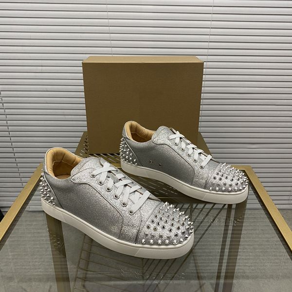 

mens stylish studded shoes handcrafted real leather designer rock style red soles shoes luxury fashion womens diamond encrusted casual shoe, Red;white