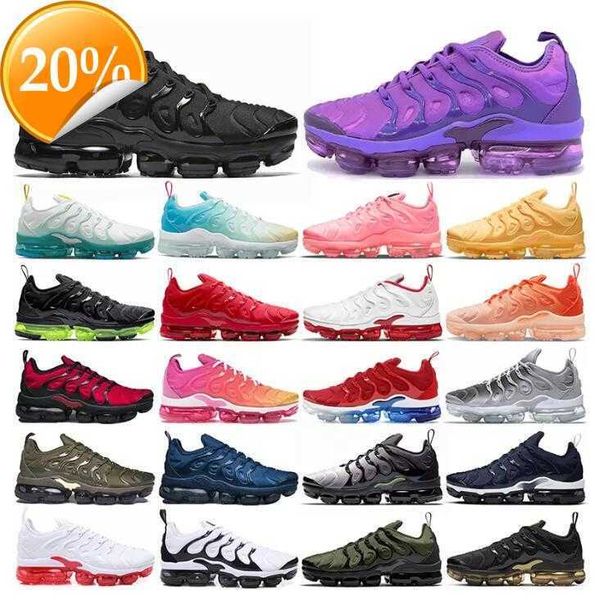 

sandals plus tn running shoes airs men women black bubblegum yolk cherry cool grey neon olive pure platinum dark blue mens womens sports tra