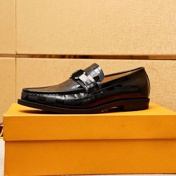 

2023 men's formal genuine leather dress shoes brand fashion casual wedding party oxfords mens business flats size 38-45, Black