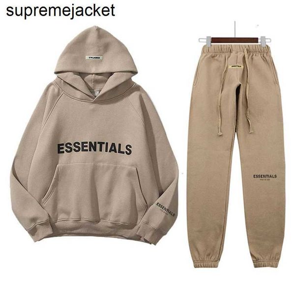 

luxury brand hooded sweater esentials new multi thread jacket tide brand letter men's and women's hoodie, Black;brown