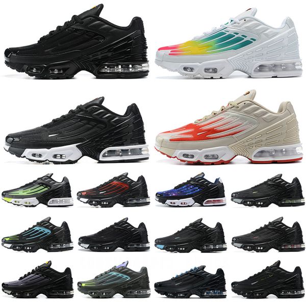 

tn plus running shoes triple white black red hyper blue oreo plus 3 tennis breathable mens trainers sports sneakers size 36-47