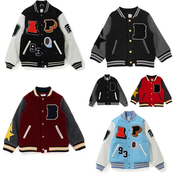 

kids clothes designer baby cool jackets apes coat casual children clothing luxurious clothes toddler infant baseball youth fasion boys girls, Blue;gray
