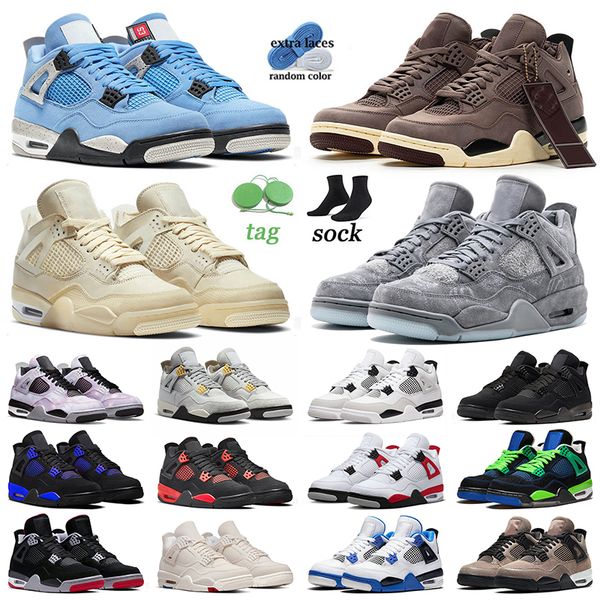 

4s sail basketball shoes jumpman 4 a ma maniere violet ore university blue kaws grey military black cat pn dust taupe haze bred canvas train