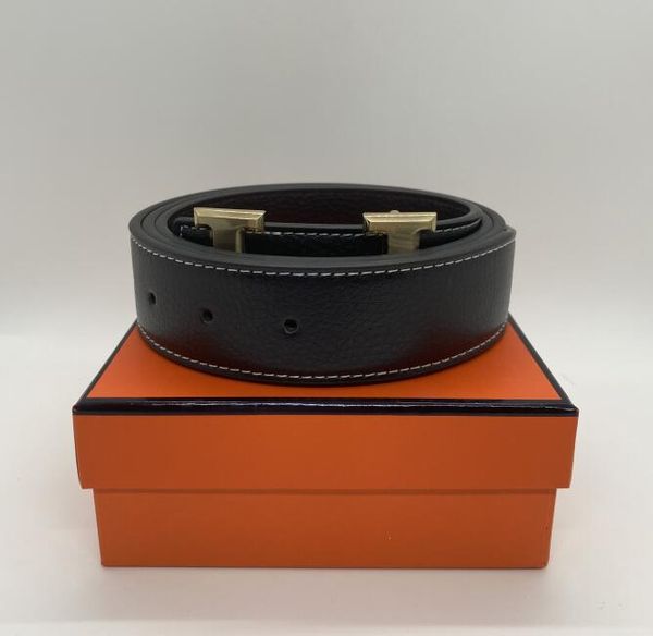

fashion men belt designer business smooth buckle mens belts for belt with box, Black;brown