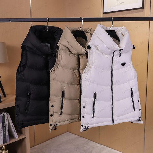 

womens vests jackets fashion short hooded vest long style slim zipper outwear windbreaker pocket outsize lady warm coats s-xl, Black;white