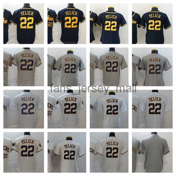 

22 christian yelich 2022 new college baseball wearsblank stitched jerseys men women youth size s--xxxl, Black