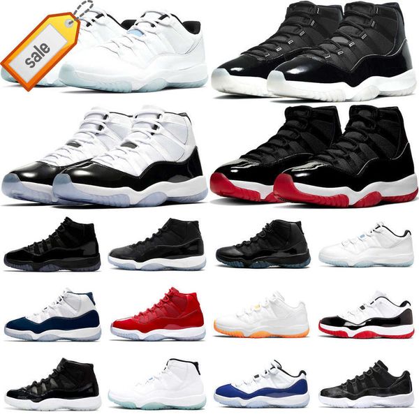

og 2022 cool grey 11 11s mens basketball shoes 25th anniversary low legend university blue white bred cap and gown men women, Black