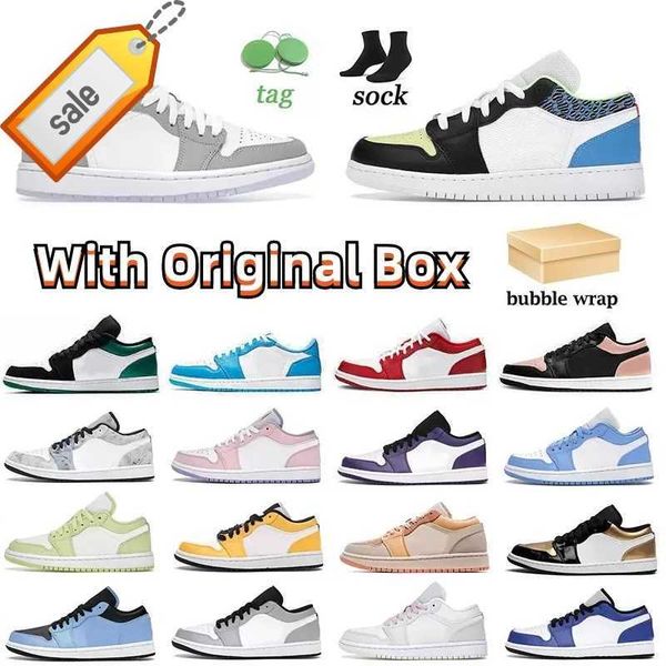 

low jumpman 1 1s basketball shoes for men sneakers for women with box wolf grey unc fragment gym red game royal bred white paris panda, Black