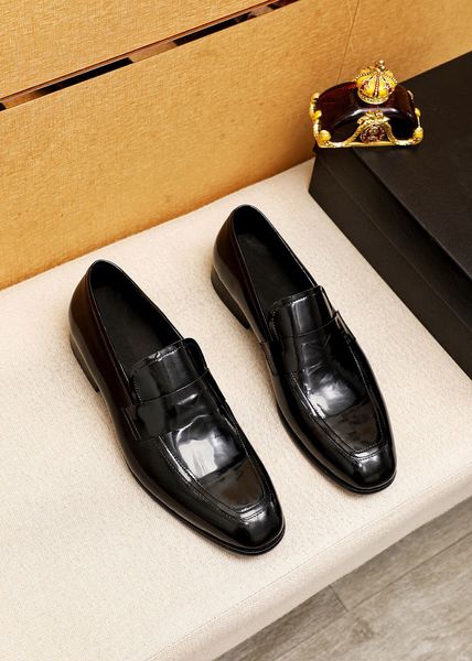 

2023 men's dress shoes business flats casual loafers brand fashion office party wedding comfortable oxfords size 38-45, Black