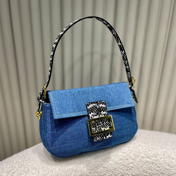 

simple denim tote underarm bag length two straps to match the bag