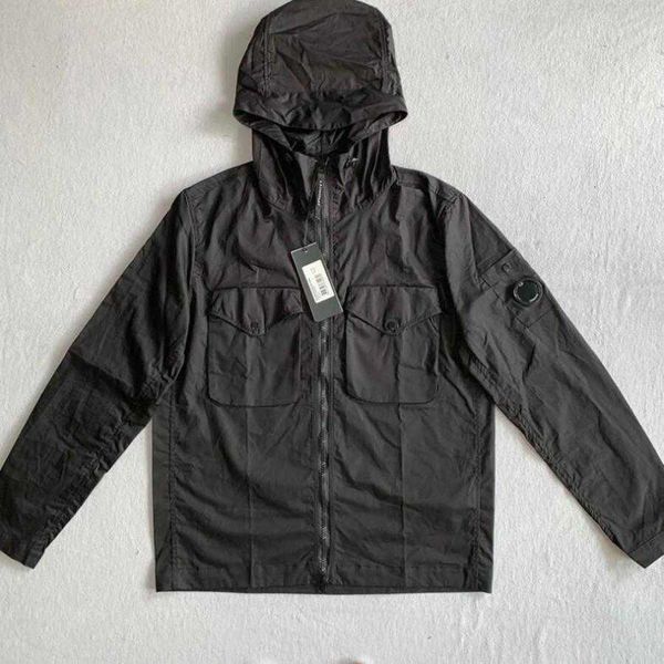 

gabardine jacket men cp multi-pockets button jackets with hood windbreaker thin axpq, Black;brown