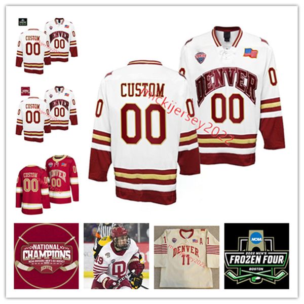 

custom denver pioneers hockey jersey henrik borgstrom ian mitchell bobby brink dylan gambrell danton heinen trevor moore troy terry will but, Black