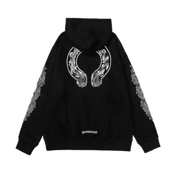 

fashion luxury men's jackets sweatshirts men women classic hoodies ch zipper hooded sweater designer cross pullover sanskrit hoodie cas, Black