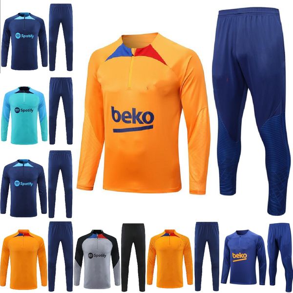

2022-2023 barcelonas soccer jerseys barca set lewandowski f. de jong training suit football clothes suits color yellow, Black;yellow