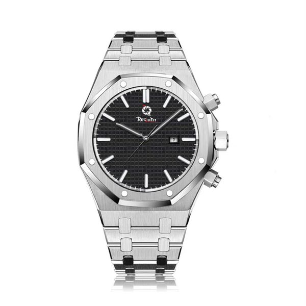 

2022 luxury men's automatic mechanical watch requin 15400 st oo 1220st 01 silver stainless steel case treasure black date di254g, Slivery;brown