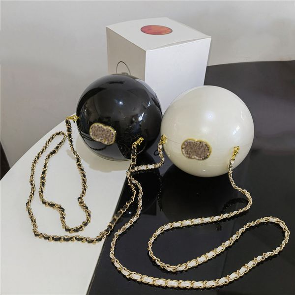 

coco black white pearl circular perfume bag bottle mini flap evening designers duffle the tote bag crossbody shoulder bags luxurys womens la