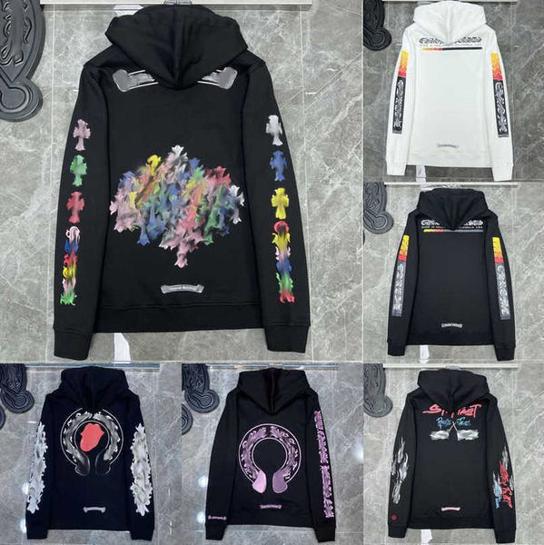 

fashion luxury men's sweatshirts jackets hoodies men women designer boy sanskrit print sweater zipper hooded cross pullover hoodie casu, Black