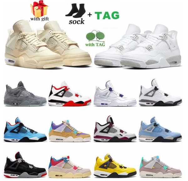 

4 retro men women basketball shoes jumpman 4s red thunder infrared black cat cool grey fire red military blue shimmer what the mens trainers