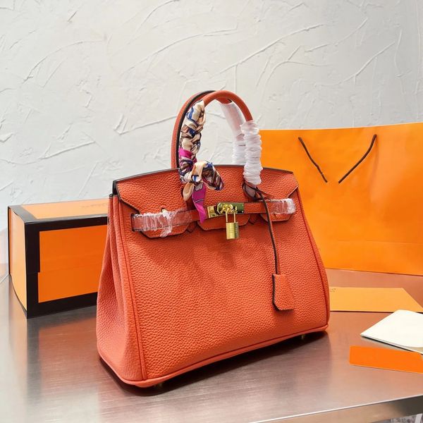 

european and american famous layer cowhide handbag ostrich grain genuine leather women bag large capacity business casual bag