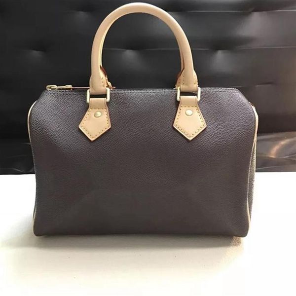 

brand classic 25cm city bag lady oxidizing leather iconic speedy handbag zipper lock & strap women purse tote bag shoulder bags m4265m