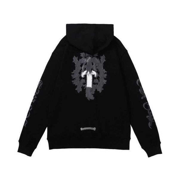 

fashion men's jackets luxury sweatshirts men women classic hoodies zipper hooded sweater designer cross pullover sanskrit hoodie casual, Black