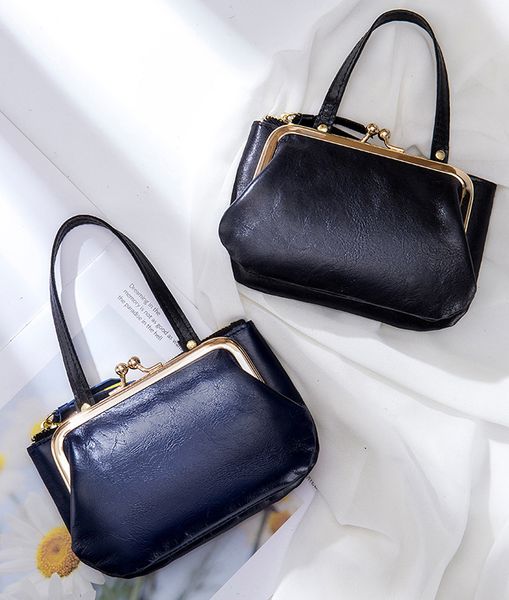 

dhl30pcs coin purses women retro dermal double layer gilt-edged hasp short clutch bag mix color, Red;black