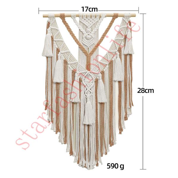 

tapestry fringed bohemian hand-woven with two-tone cotton cord