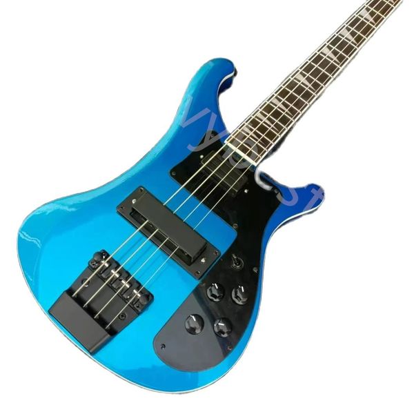 

lvyelectric guitar custom flame maple 4 strings bass guitar in purple color