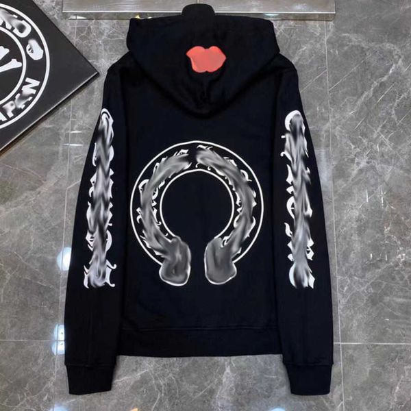 

men's luxury fashion sweatshirts jackets men women classic hoodies zipper hooded sweater designer cross pullover sanskrit hoodie casual, Black