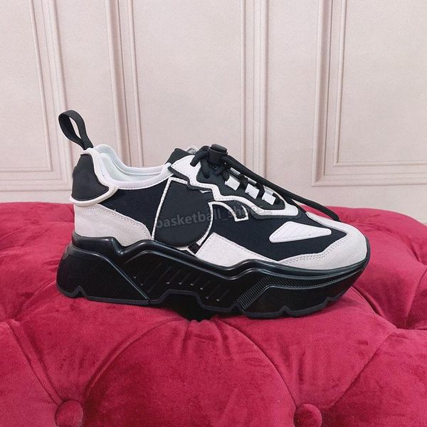 

with box designer shoes casual shoes designer brand men womens platform daymaster stitching material women sneakers super fle kd, Black