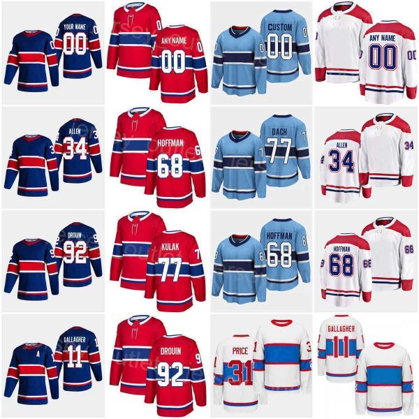 

man woman youth hockey reverse retro 68 mike hoffman jersey 92 jonathan drouin 23 sean monahan 77 kirby dach 34 jake allen 63 evgenii'&, Black;red