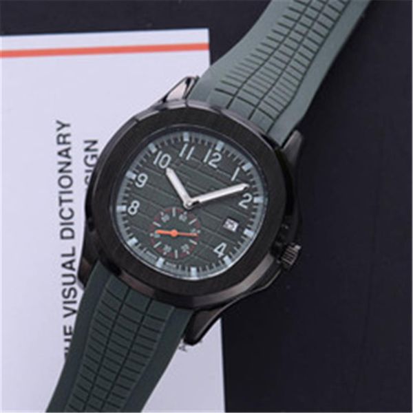 

fashion sport 43mm quartz mens watch silicone rubber strap watches 17 colors253r, Slivery;brown