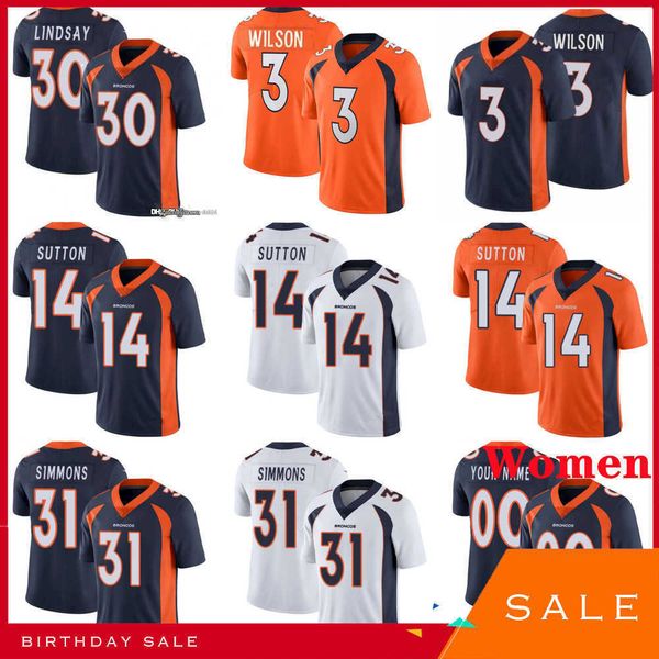 

denver''broncos''men women youth 3 russell wilson 2 patrick surtain ii 14 courtland sutton 7 john elway 31 justin simmon, Black;red
