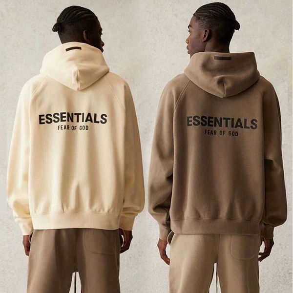 

fear god mens hoodies double line plush thickened hooded sweater men and women high street lovers fashion sweater, Black