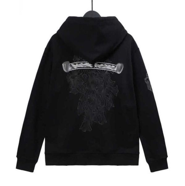 

luxury mens fashion jackets sweatshirts designer hoodies ch men women zipper cross scroll simple hooded sweater pullover hoodie casual coat, Black;brown
