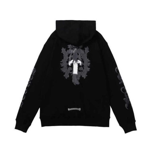 

men's luxury jackets fashion sweatshirts men women classic hoodies ch zipper hooded sweater designer cross pullover sanskrit hoodie cas, Black;brown