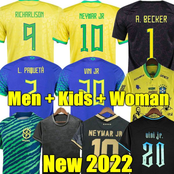 

richarlison 2022 antony casemiro jesus brazils soccer jerseys camiseta raphinha paqueta vini jr rodrygo brasil maillots football shirt men w, Black;yellow