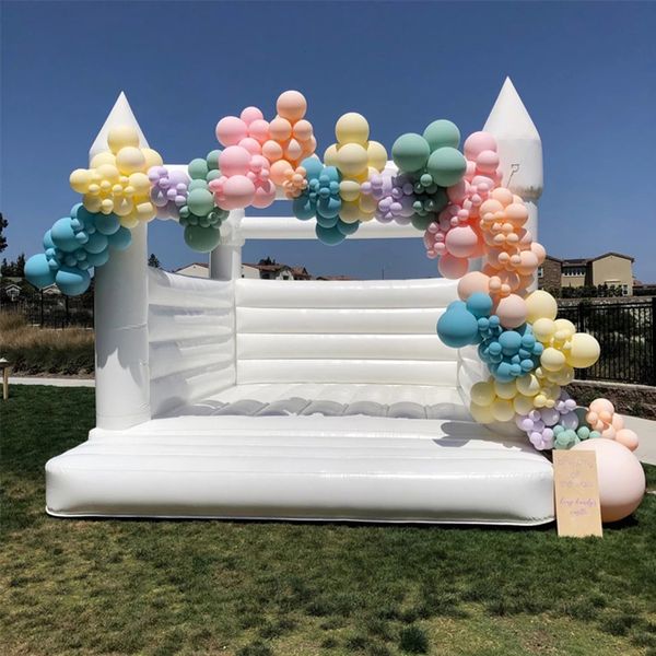 

dhl ship pastel white bounce house inflatable bouncy castle jumping bouncer for adults and kids toys included blower