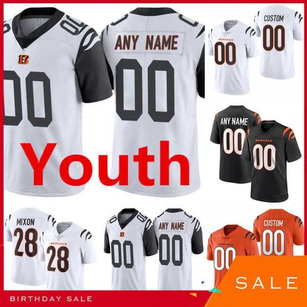 

football jerseys 23 daxton hill custom cincinnati''bengals''jersey 9 joe burrow 71 la'el collins 1 ja'marr cha, Black;red