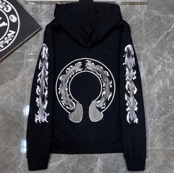 

jackets mens luxury fashion sweatshirts designer hoodies ch men women zipper cross scroll simple hooded sweater pullover hoodie casual coat, Black;brown