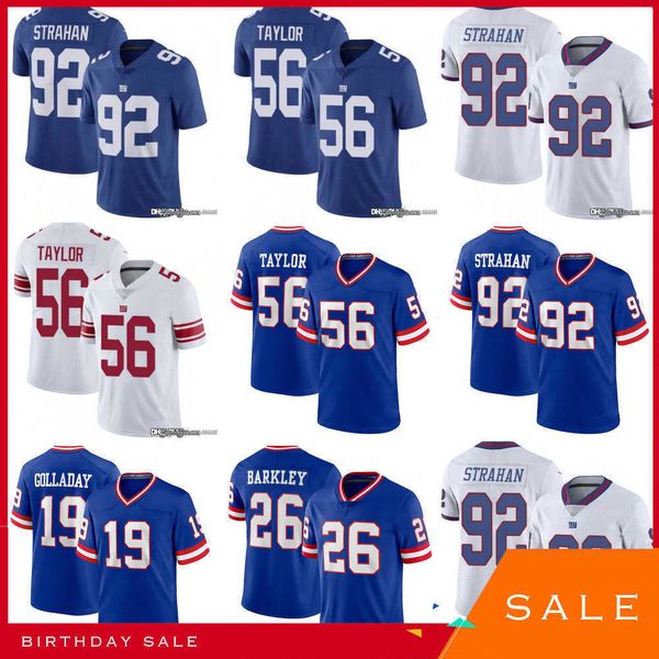 

football jerseys men women new york''giants''jersey 19 kenny golladay 92 michael strahan 87 sterling shepard 56 lawrence, Black;red