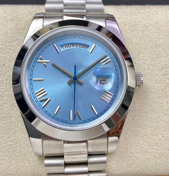 

20 styles mens watch 41mm size daydate automatic mechanical movement 18k rose gold stainless steel sapphire glass high-quality president wat, Slivery;brown