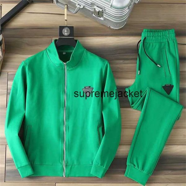 

branded tracksuits european and american new high-end luxury sports leisure suits men's autumn winter fashion two-piece suit, Gray
