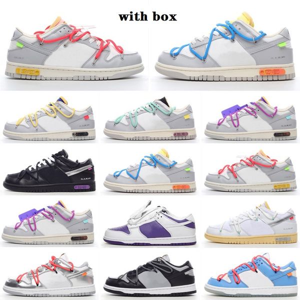 

skate dunks low casual shoes lot the 01-50 dunled university blue futura green yellow offs white men women trainers sneakers with box, Black