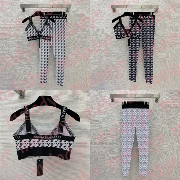 

womens gym tracksuits fashion print sportswear sport bra leggings set high elastic yoga clothes, Black