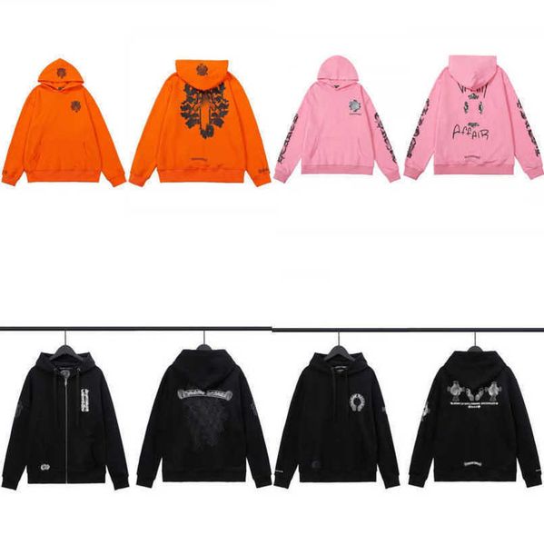 

luxury fashion mens jackets sweatshirts designer hoodies men women zipper cross scroll simple hooded sweater pullover hoodie casual coat ja, Black
